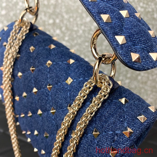 VALENTINO ROCKSTUD SPIKE Denim B0123 blue