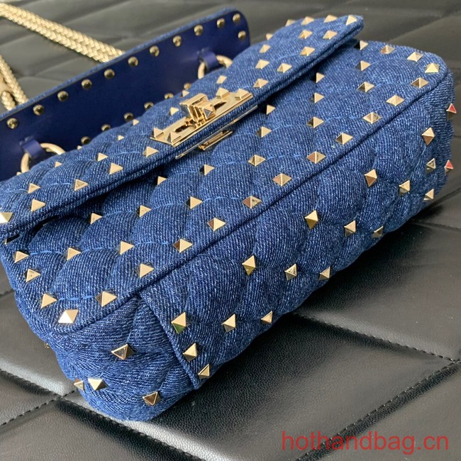 VALENTINO ROCKSTUD SPIKE Denim B0123 blue