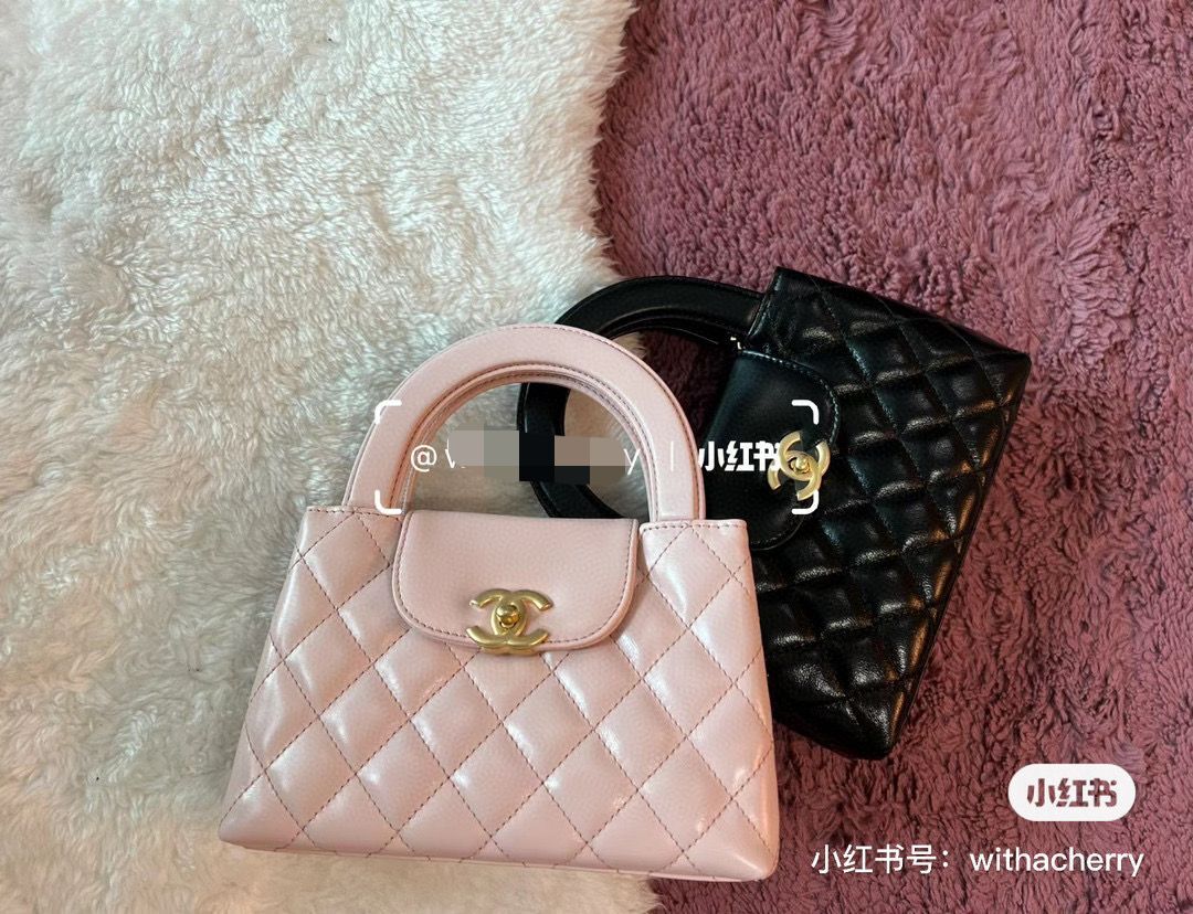 Chanel 23k Vintage Kelly Original Leather Top Handle Bag AS4416 Light Pink