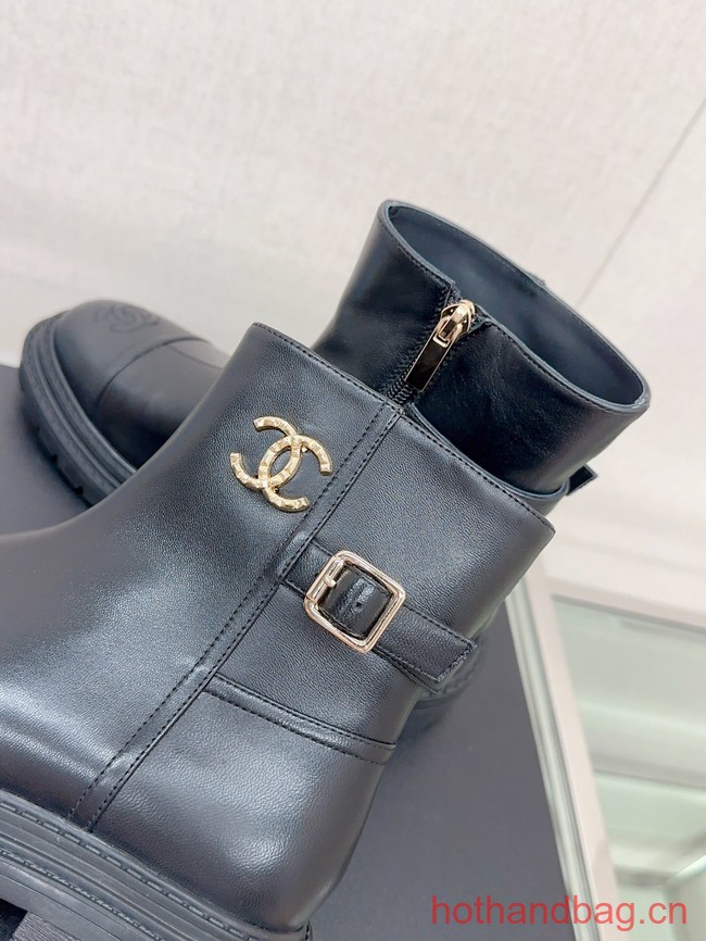 Chanel LEATHER ANKLE BOOT 93706-2