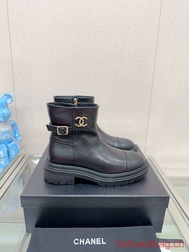 Chanel LEATHER ANKLE BOOT 93706-2