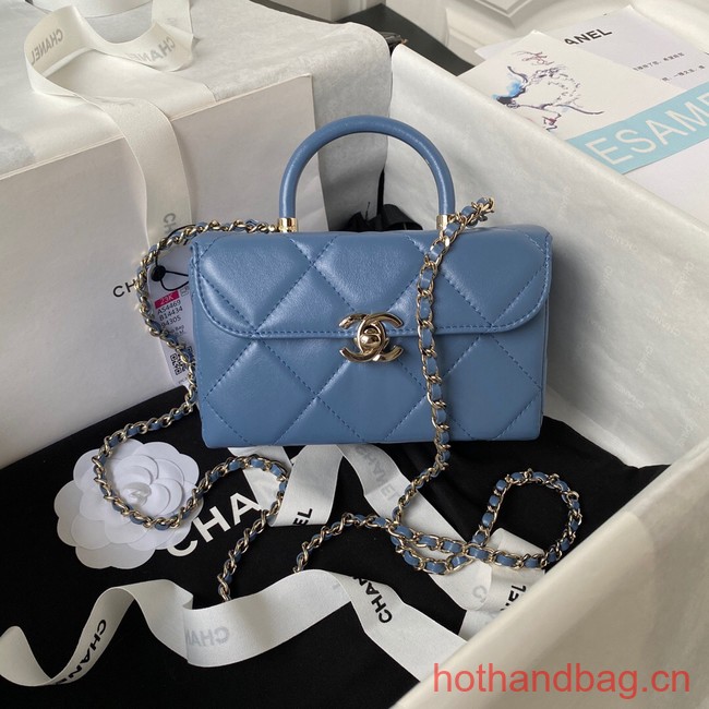 Chanel SMALL FLAP BAG WITH TOP HANDLE AS4469 blue