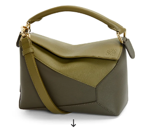 Loewe Classic leather Puzzle bag 47398 Olive Green&khaki green