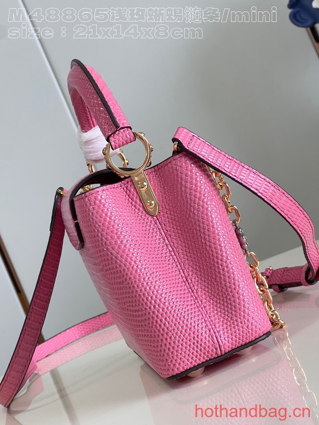 Louis Vuitton Capucines Mini Lizard print N81209 rose