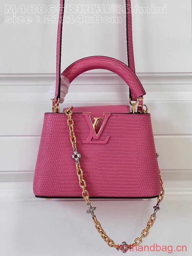 Louis Vuitton Capucines Mini Lizard print N81209 rose