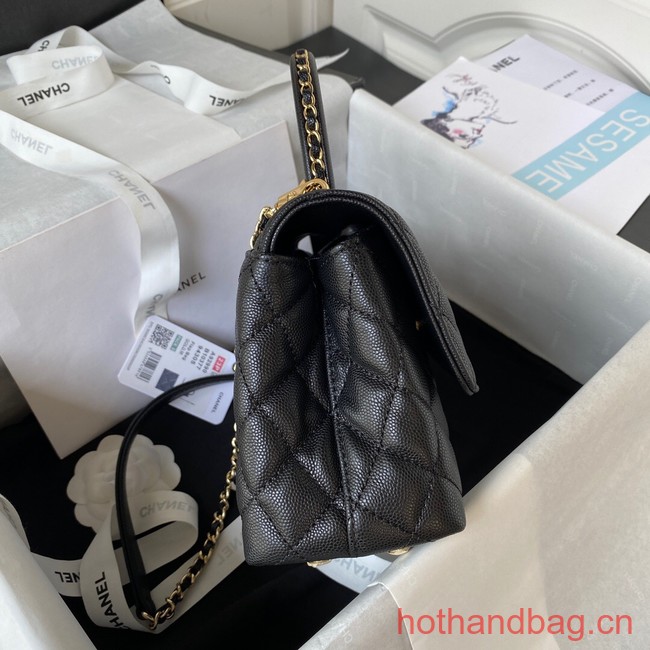 Chanel flap bag with top handle 92990 black