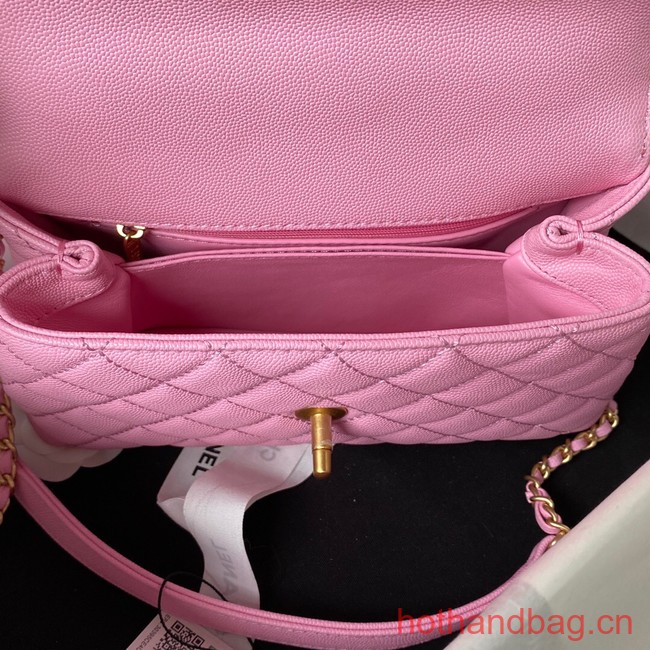 Chanel flap bag with top handle 92990 Pink