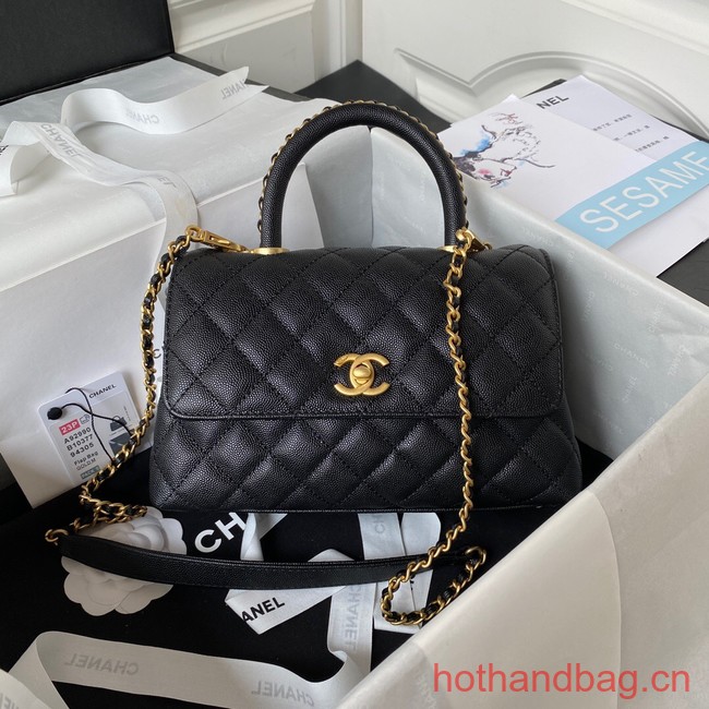 Chanel mini flap bag with top handle AS2215 Black