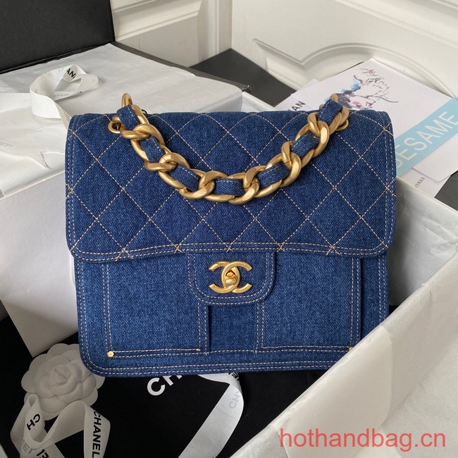 CHANEL Backpack Denim AP4031 Blue