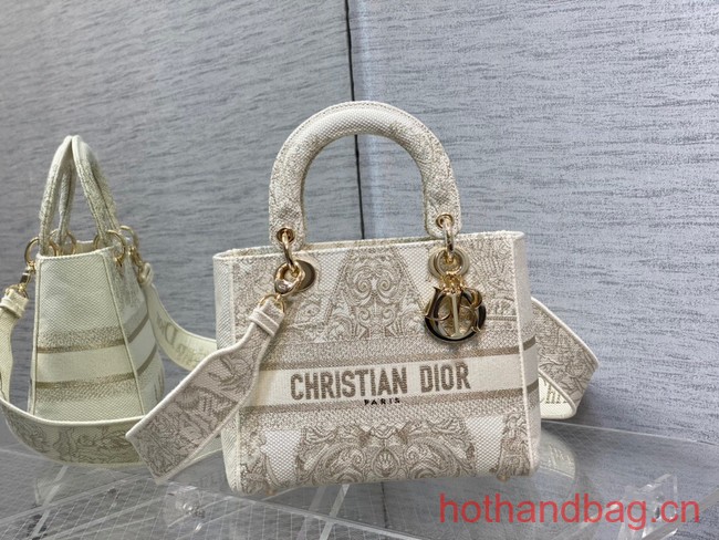 Dior MEDIUM LADY D-LITE BAG Embroidery M0565OE-3