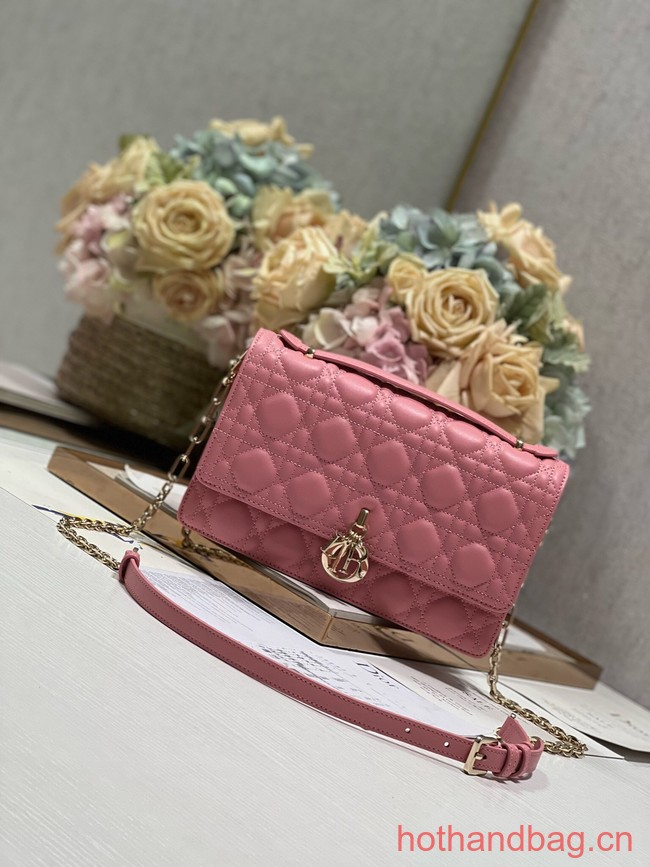 MISS DIOR TOP HANDLE BAG Melocoton Pink Cannage Lambskin M0997ON