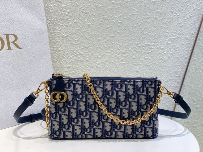 30 MONTAIGNE DIOR MIDI MINI BAG Blue Dior Oblique Jacquard S2320UTZ