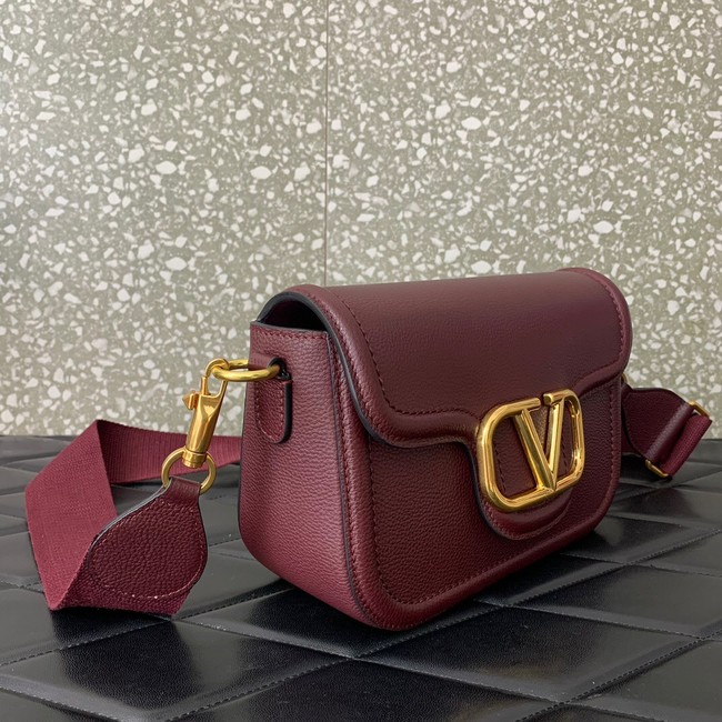 VALENTINO Loco calfskin leather bag B0M98 Wine