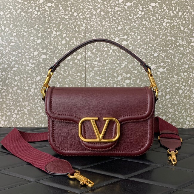 VALENTINO Loco calfskin leather bag B0M98 Wine