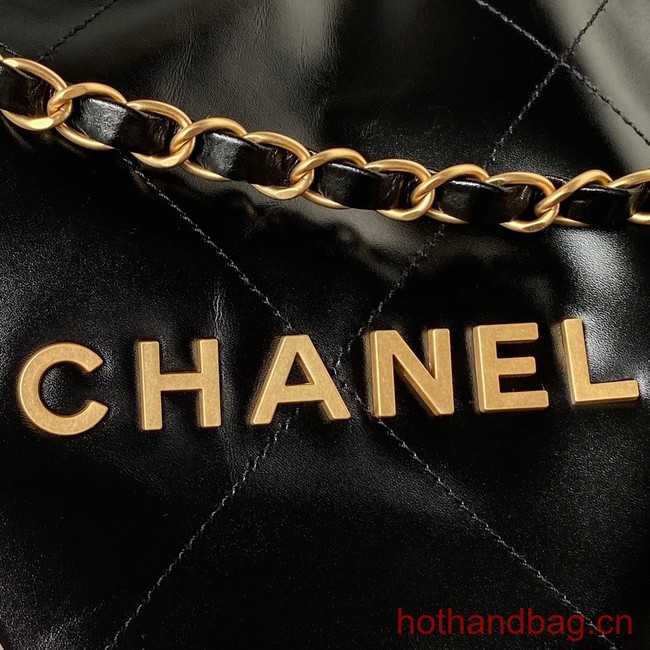 CHANEL 22 HANDBAG Calfskin & Gold-Tone Metal AS3261 black 