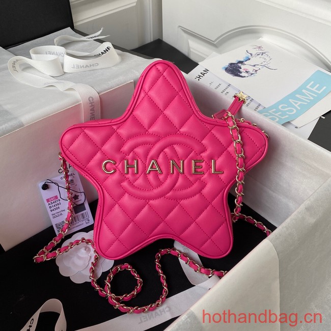 CHANEL STAR HANDBAG AS4579 & Gold-Tone Metal Fuchsia