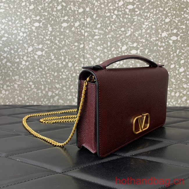 VALENTINO grain calfskin leather bag 0688 Wine