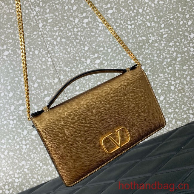 VALENTINO grain calfskin leather bag 0688 gold