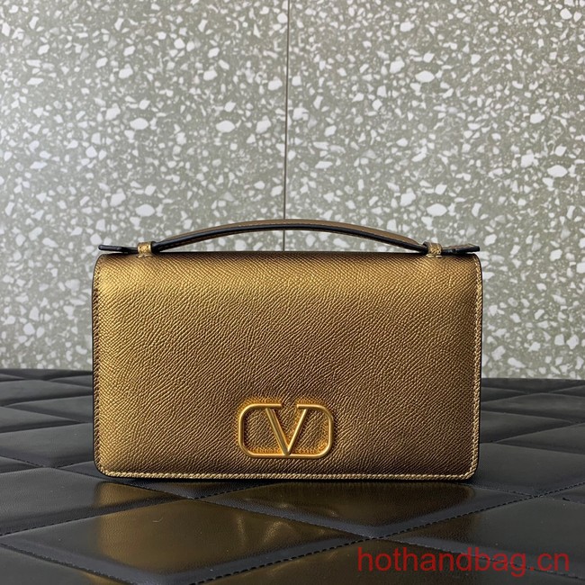 VALENTINO grain calfskin leather bag 0688 gold