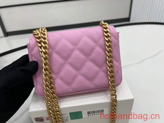 Chanel NANO CLUTCH WITH CHAIN A68128 pink