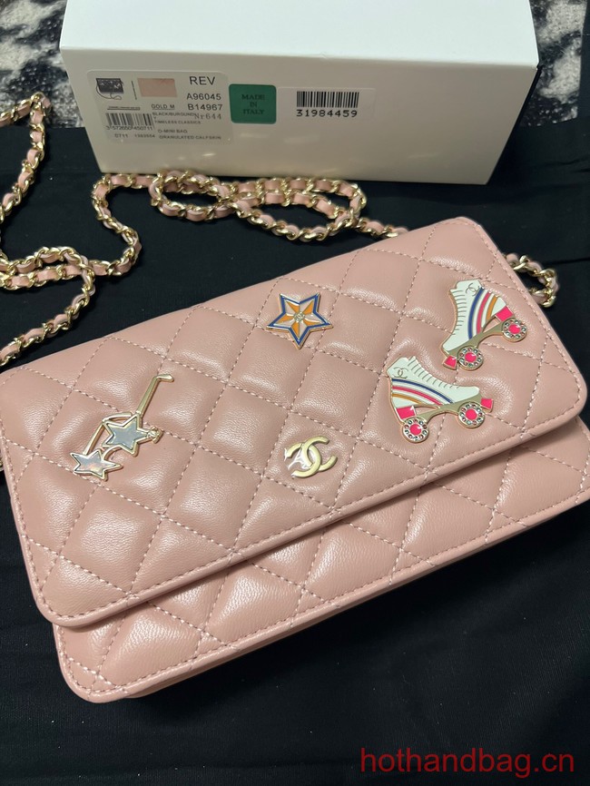 Chanel CLASSIC WALLET ON CHAIN AP0250 pink