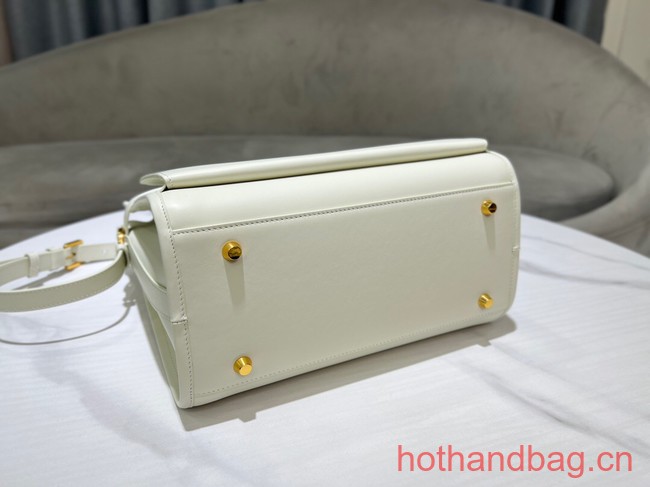 Dior MEDIUM BOSTON BAG Calfskin 8801 white