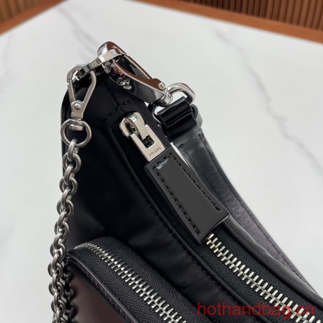 Prada Re-Nylon and brushed leather mini-bag 1BD198 black