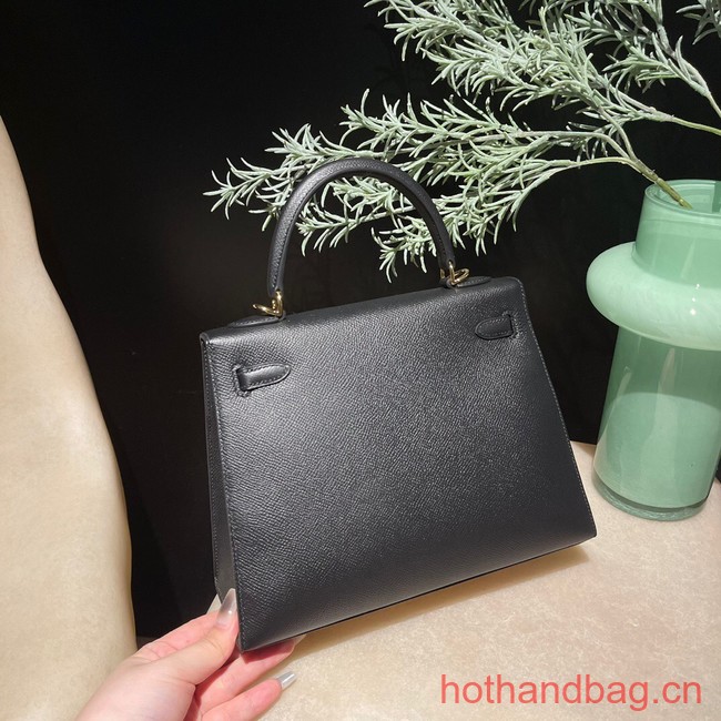 Hermes original Kelly Epsom Leather KL25 black