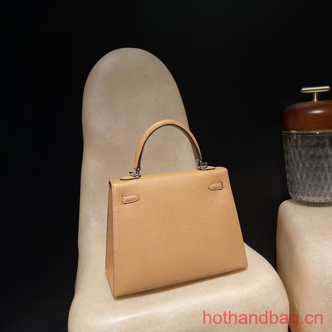 Hermes original Kelly Epsom Leather KL25 gold brown