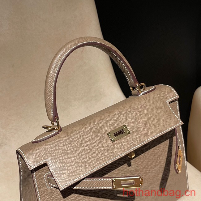 Hermes original Kelly Epsom Leather KL25 gray