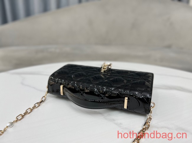 MISS DIOR MINI BAG Patent Cannage Calfskin S0980O black