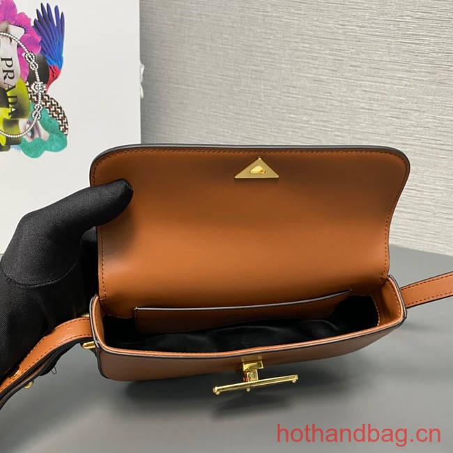 Prada Leather shoulder bag 1BD339 Cognac