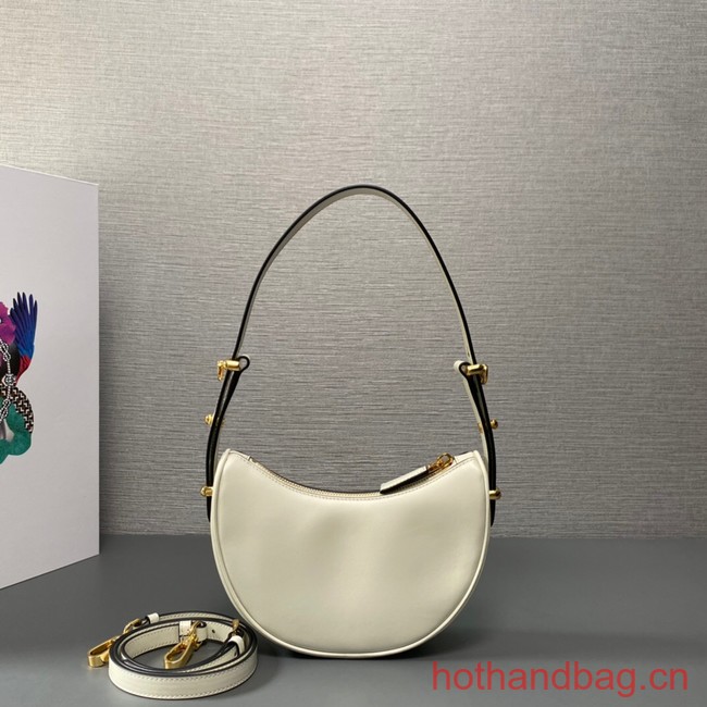 Prada leather shoulder bag 1BC199 white