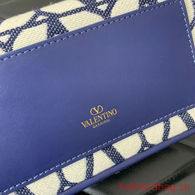 VALENTINO V logo MINI LOCO sheepskin and fabric bags B0L97 Blue