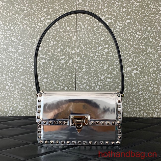 VALENTINO GARAVANI ROCKSTUD23 calfskin bag AZS098 silver