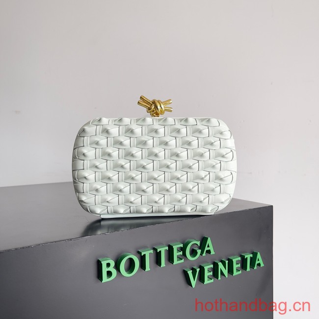 Bottega Veneta Knot Knotted Intreccio leather minaudiere 717622 Glacier