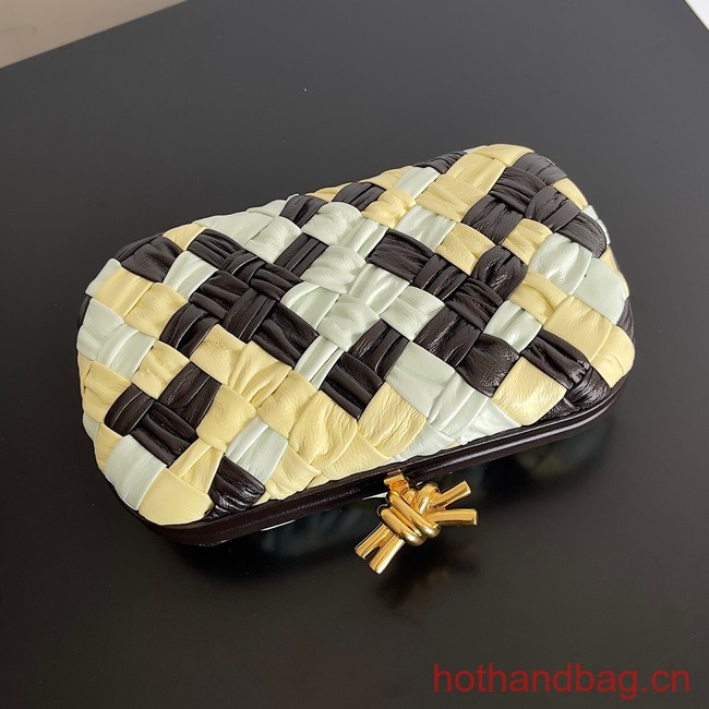 Bottega Veneta Knot Knotted Intreccio leather minaudiere 717622 Glacier & ice cream & fondant