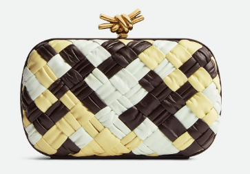 Bottega Veneta Knot Knotted Intreccio leather minaudiere 717622 Glacier & ice cream & fondant