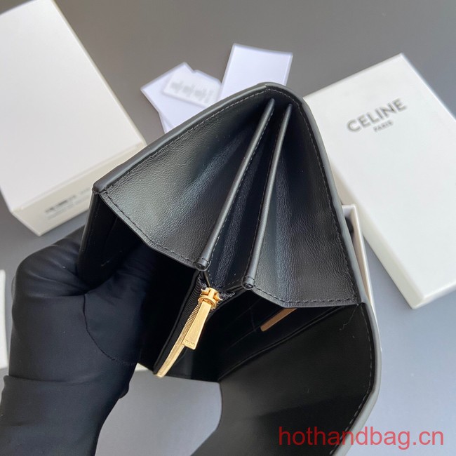 Celine LARGE WALLET TRIOMPHE IN SHINY CALFSKIN 10E313 BLACK