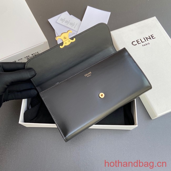 Celine LARGE WALLET TRIOMPHE IN SHINY CALFSKIN 10E313 BLACK