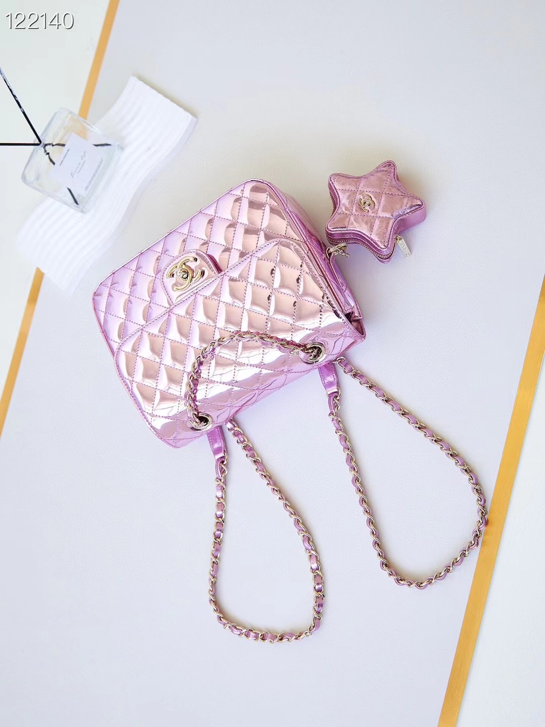 Chanel BACKPACK & STAR COIN PURSE AS4649 pink