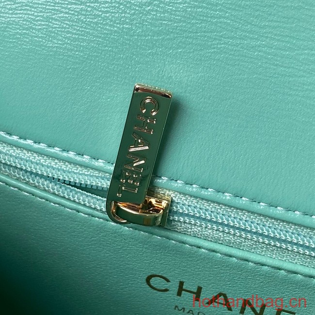 Chanel small flap bag with top handle AS4543 green