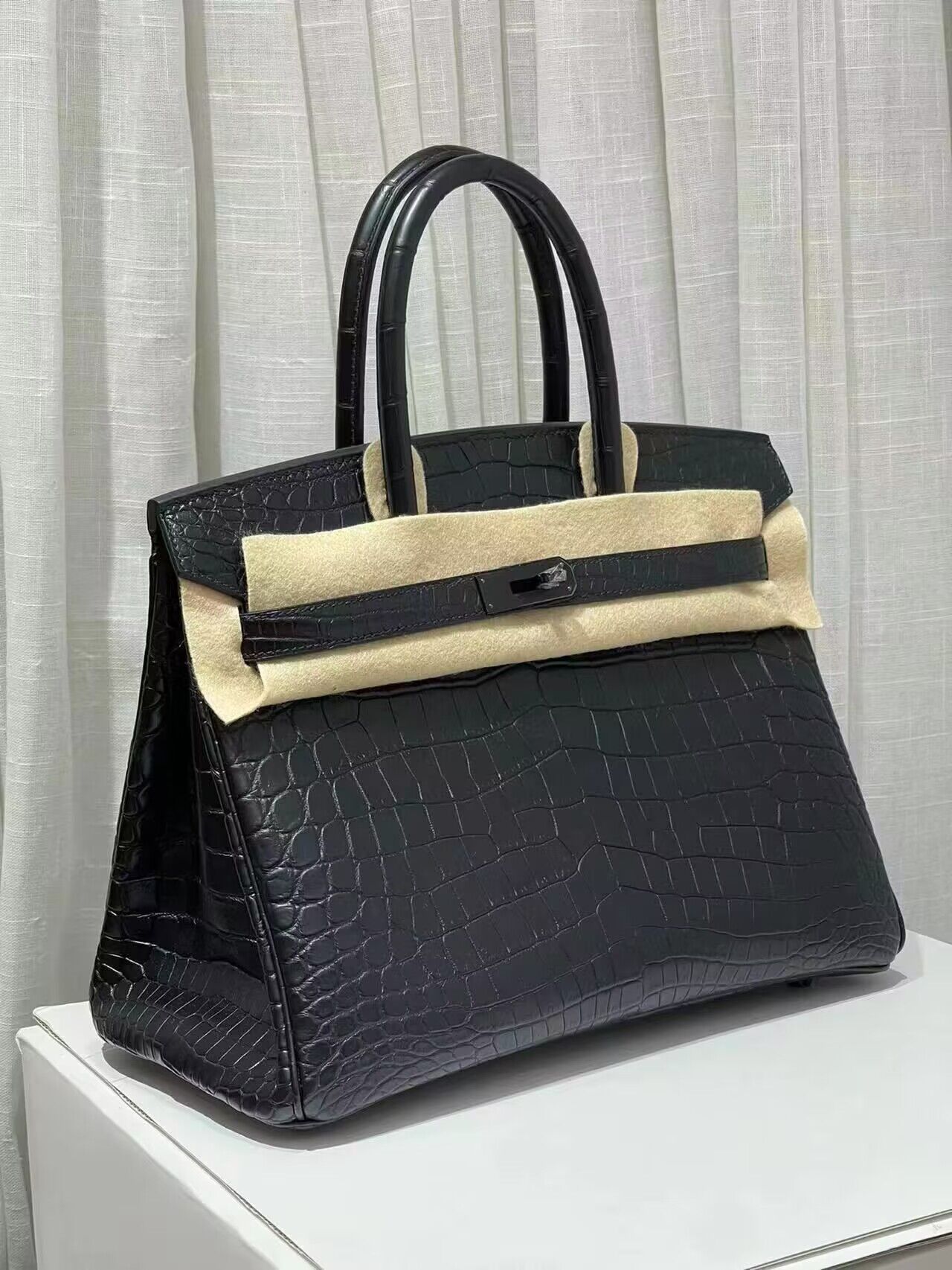 Hermes Birkin 30CM Original Crocodile Leather Bag BK30 Black