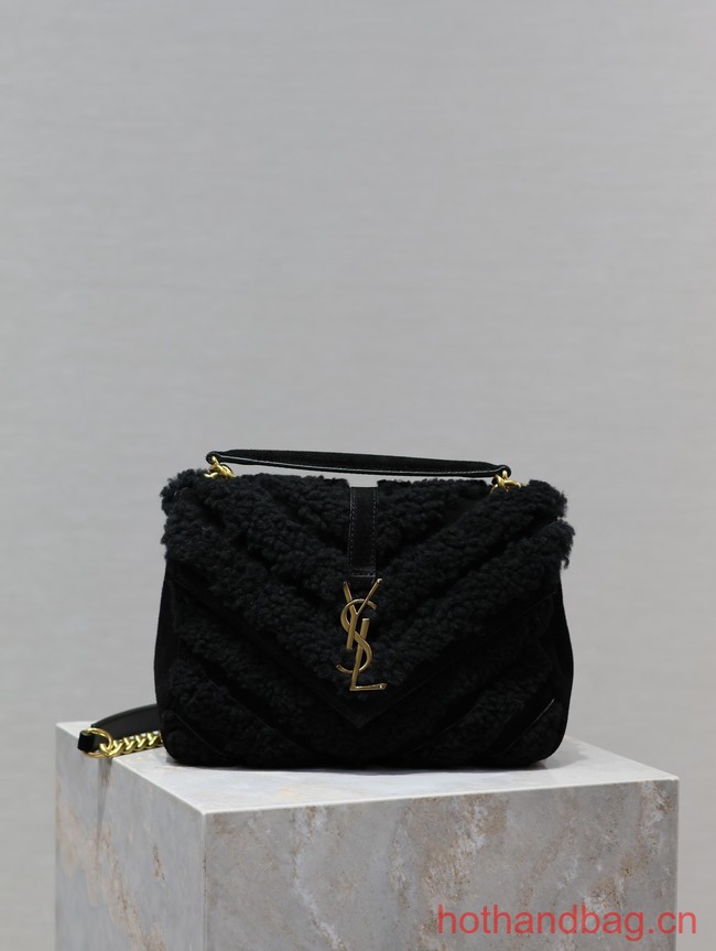 SAINT LAURENT COLLEGE MEDIUM IN QUILTED SUEDE 392737 black