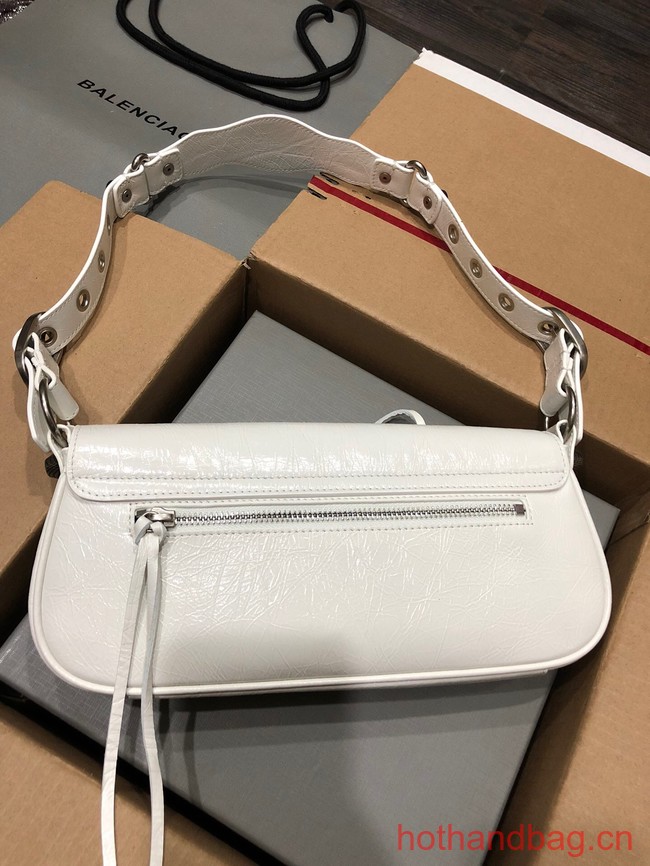 Balenciaga WOMENS LE CAGOLE SHOULDER BAG 6688 white