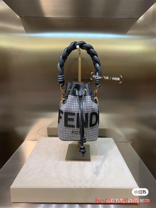 Fendi Mon Tresor fabric mini bag with FF motif 0111 gray