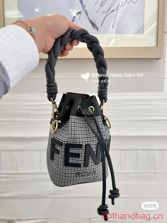 Fendi Mon Tresor fabric mini bag with FF motif 0111 gray