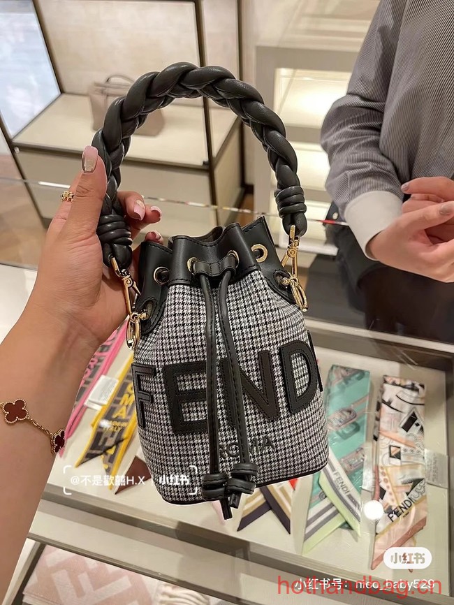 Fendi Mon Tresor fabric mini bag with FF motif 0111 gray