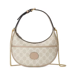 Gucci GG HALF-MOON-SHAPED MINI BAG 726843 Beige