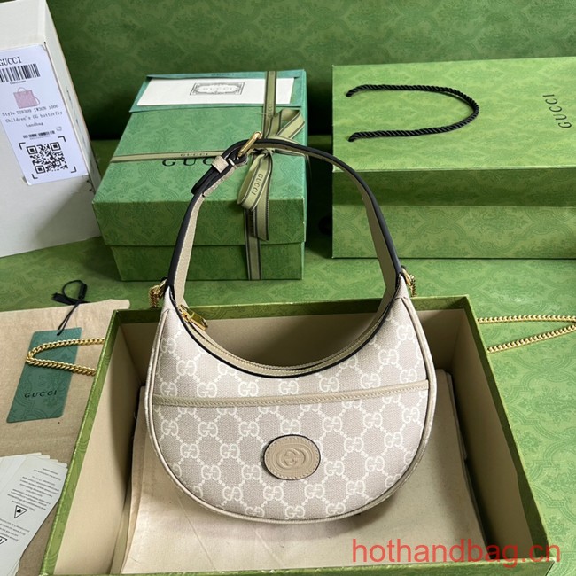 Gucci GG HALF-MOON-SHAPED MINI BAG 726843 Beige